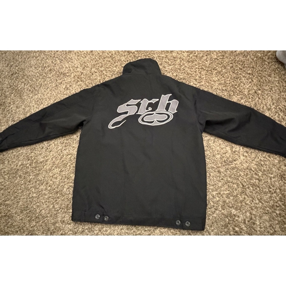 Vintage Y2K SRH Men Jacket Black Quilted Lined Logo Grunge Streetwear Size 2XL